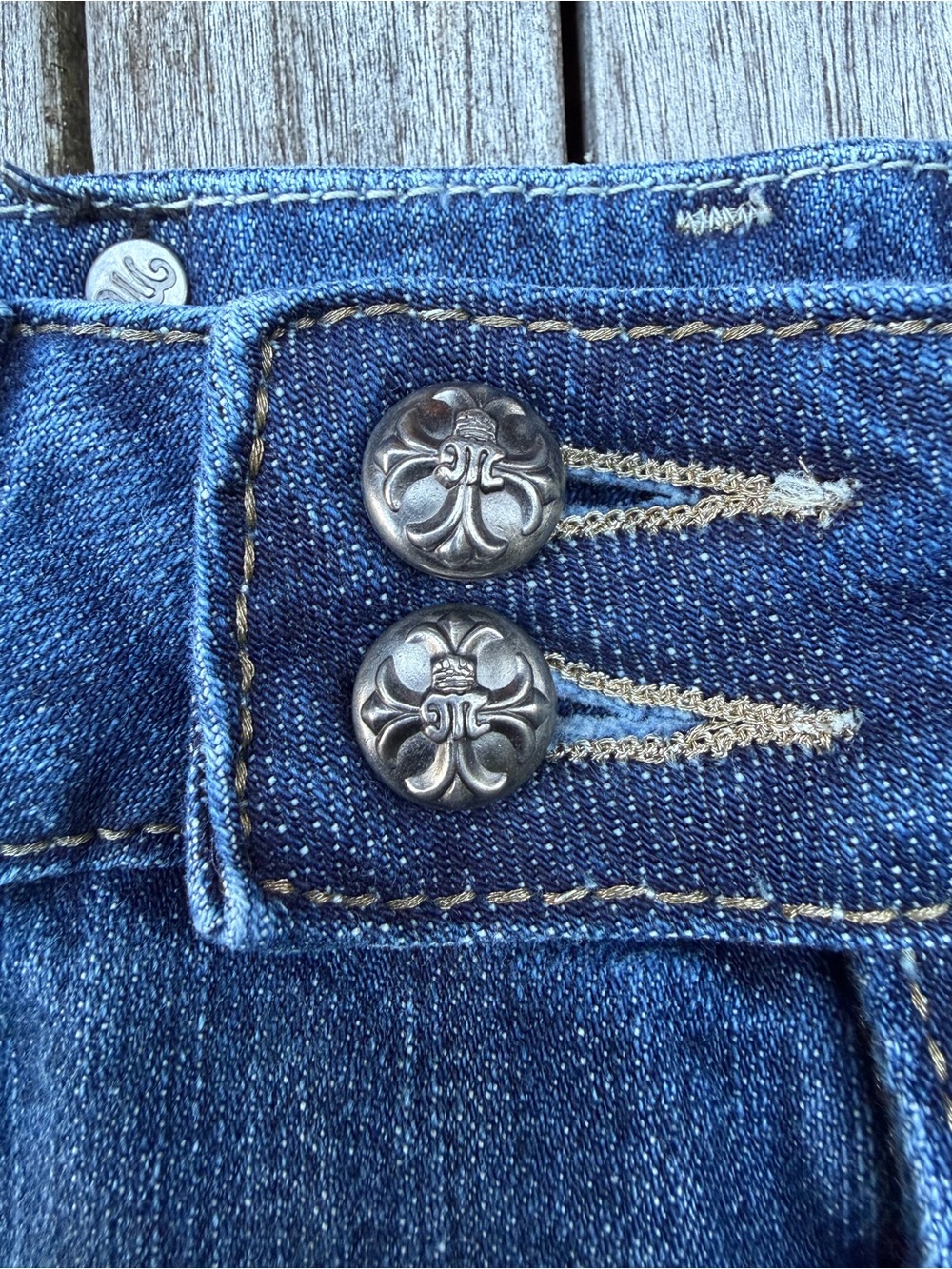 Miss Me Bootcut Jeans 31 JP4906-3 Boot Thick Stitch Vintage 04 Wash Bling